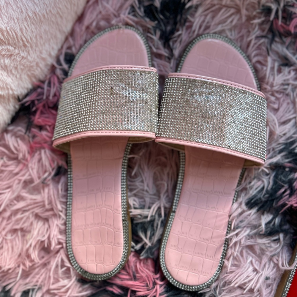 SHEIN Pink and Silver Embellished Sandals
